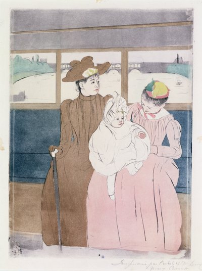 In the Omnibus (The Tramway) by Mary Cassatt